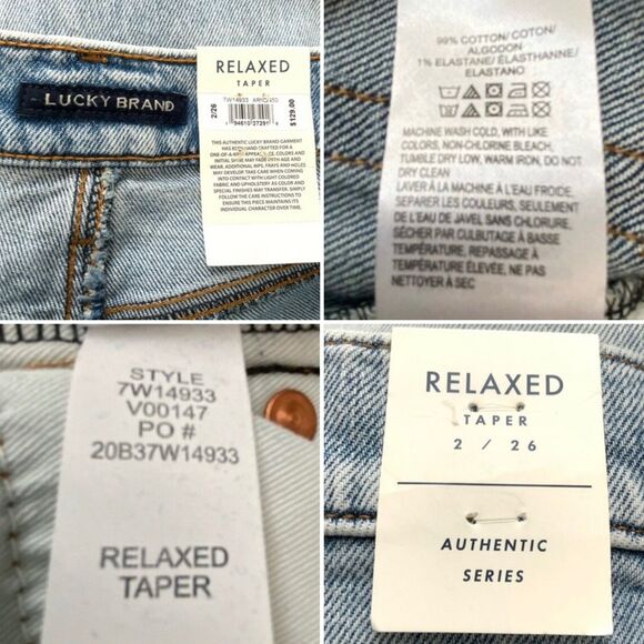Lucky Brand Relaxed Tapered Leg High Rise Jeans 26 - Picture 4 of 9